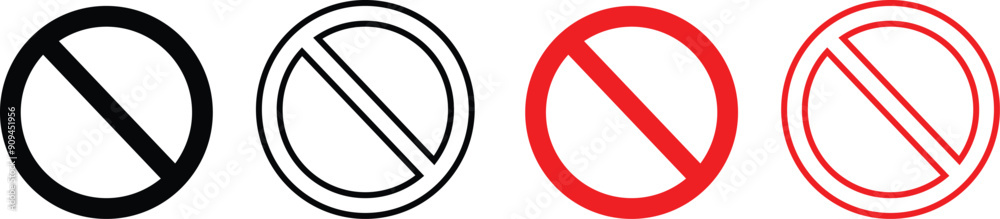 No Sign Icon set. Crossed Circle Vector Design. no parking symbol, no entry symbol footage 4k motion graphics, isolated on transparent background, Editable vectors. Mark prohibited. Icon symbol ban. No Sign Icon set. Crossed Circle Vector Design. no parking symbol, no entry symbol footage 4k motion graphics, isolated on transparent background, Editable vectors. Mark prohibited. Icon symbol ban.