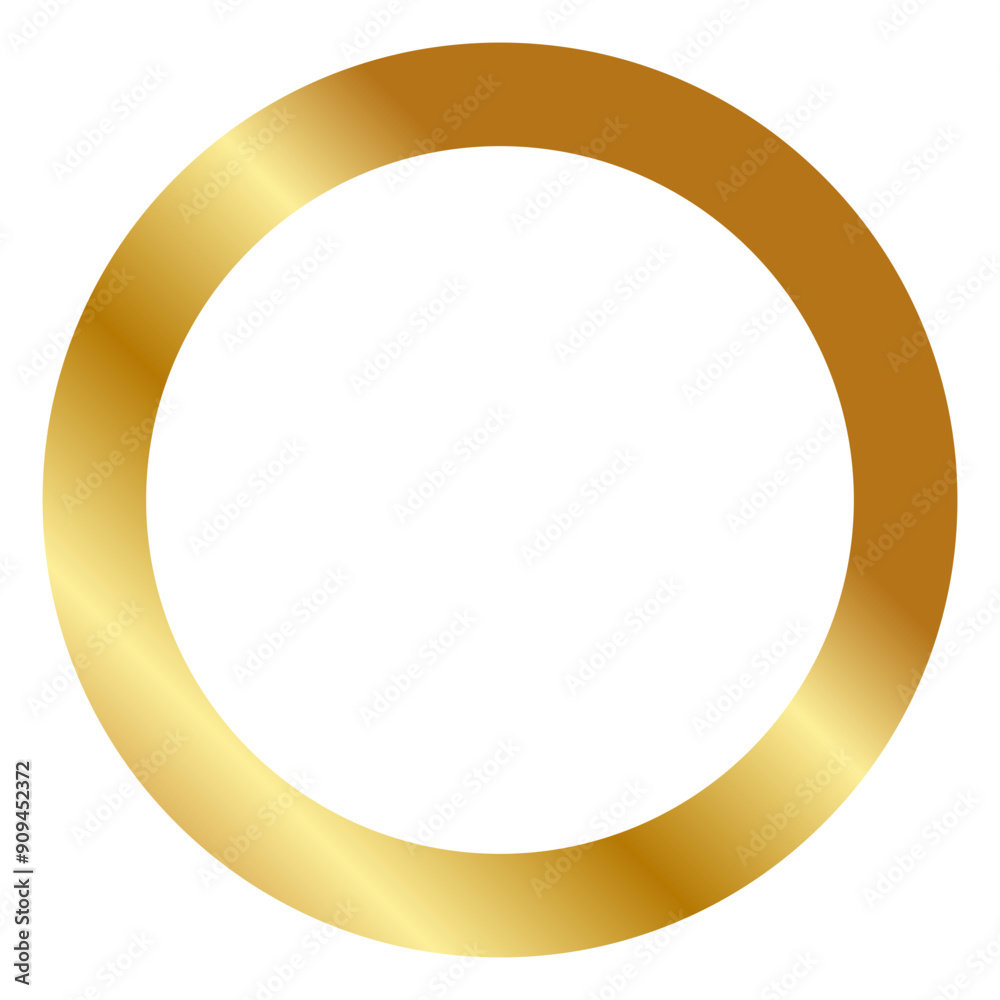 Golden circle isolated on white background. Ring. Gradient gold color. Golden circle isolated on white background. Ring. Gradient gold color.