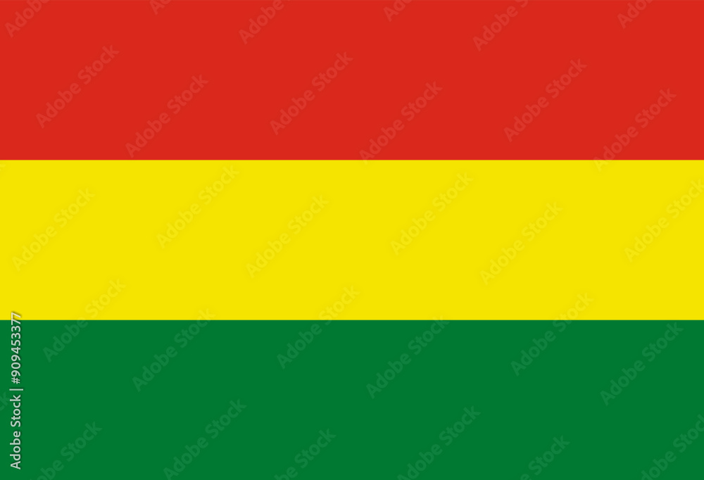 The official national flag of Bolivia. Flag of the Plurinational State of Bolivia. Correct proportions and colors. Vector illustration The official national flag of Bolivia. Flag of the Plurinational State of Bolivia. Correct proportions and colors. Vector illustration