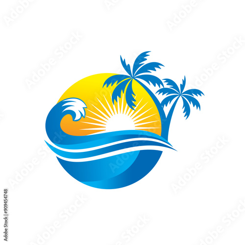 beach palm logo , travel logo