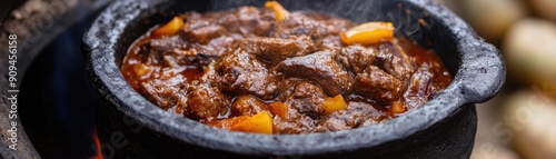  South African barbecue featuring venison potjiekos a traditional stew cooked outdoors photo