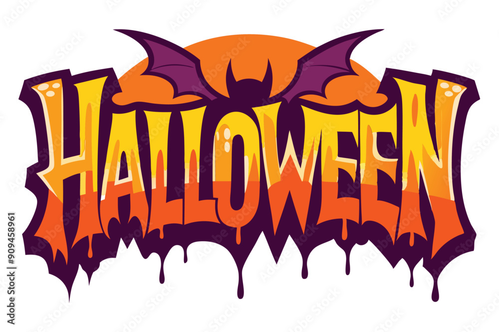 Obraz premium Halloween Typography Graphic vector illustration
