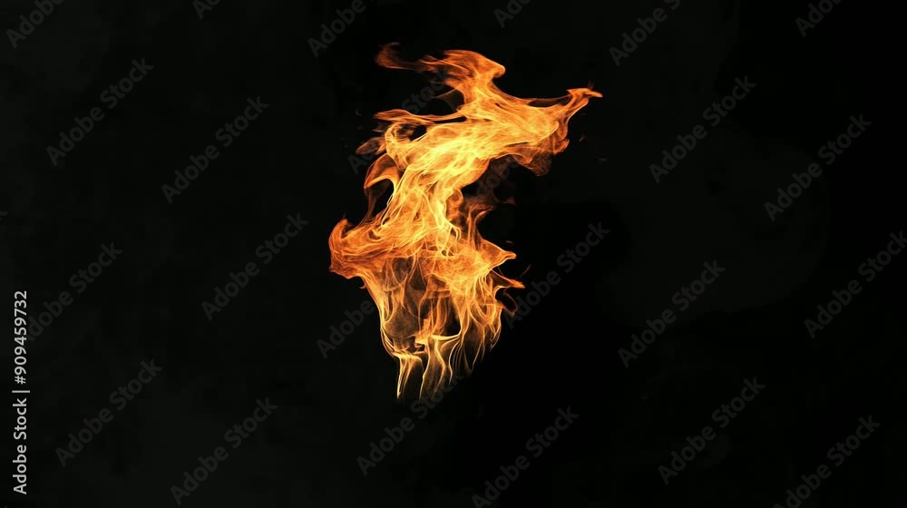fire in the dark background. Virtual 4K video animation background with looping time lapse with very smooth graphics.