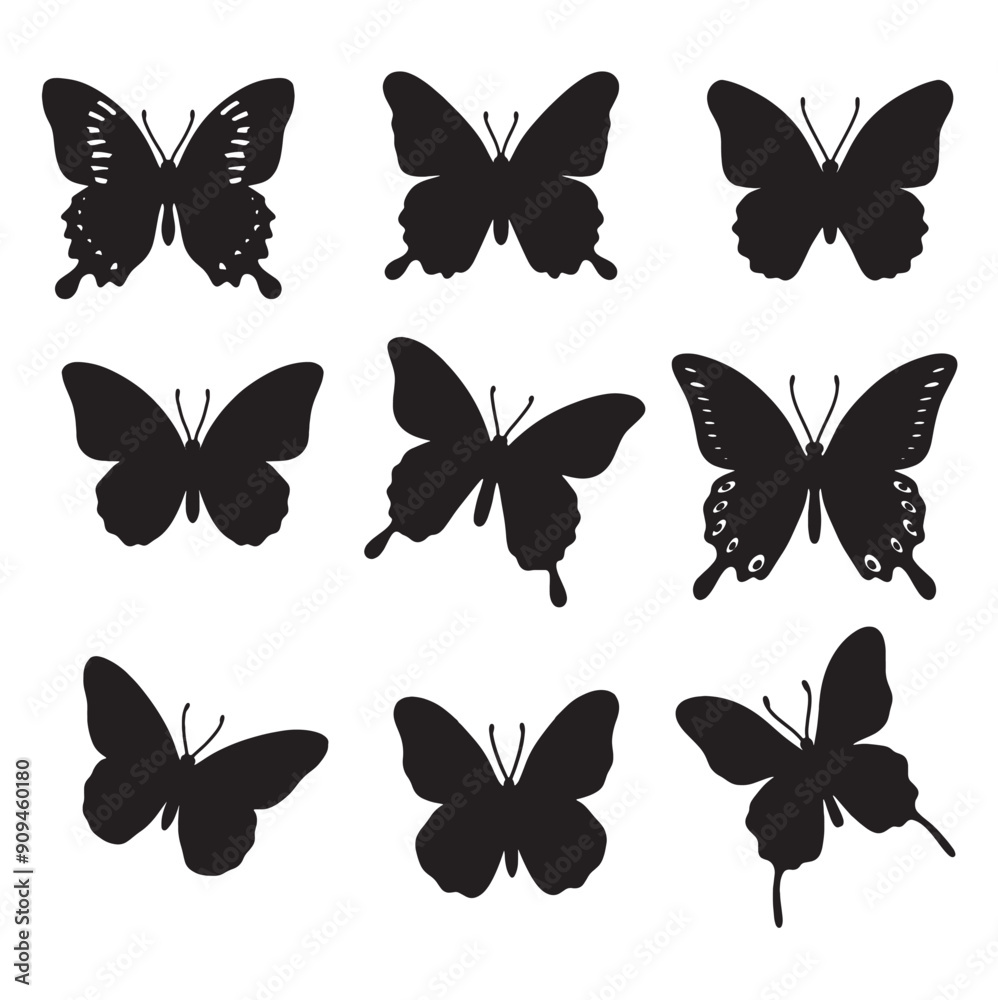 Isolated butterfly on the white background. butterfly silhouettes. Vector EPS 10. Isolated butterfly on the white background. butterfly silhouettes. Vector EPS 10.