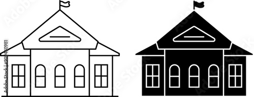 School icon vector on transparent background.