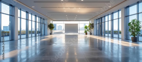 Modern Spacious Conference Room with Large Windows and Natural Light