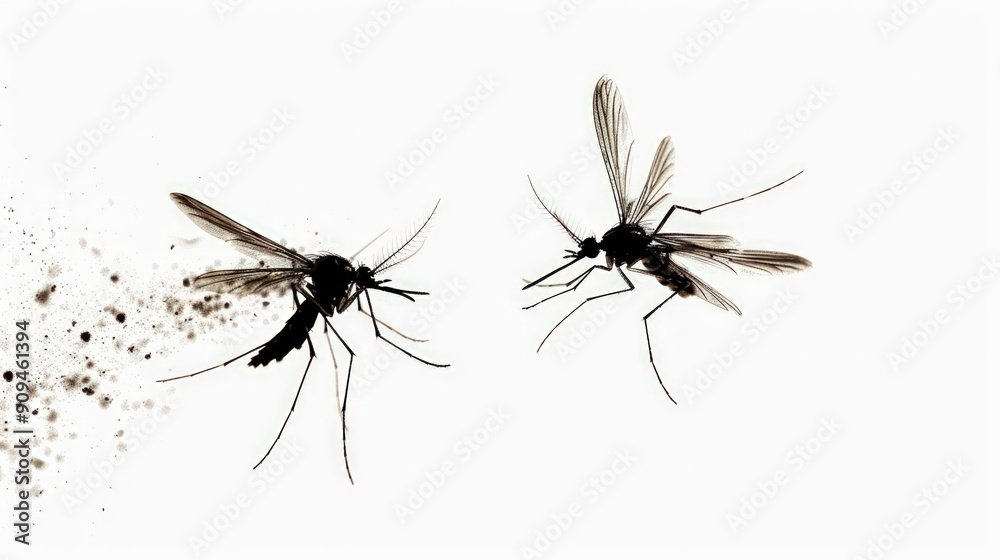 Two Mosquitoes in Flight Two Mosquitoes in Flight