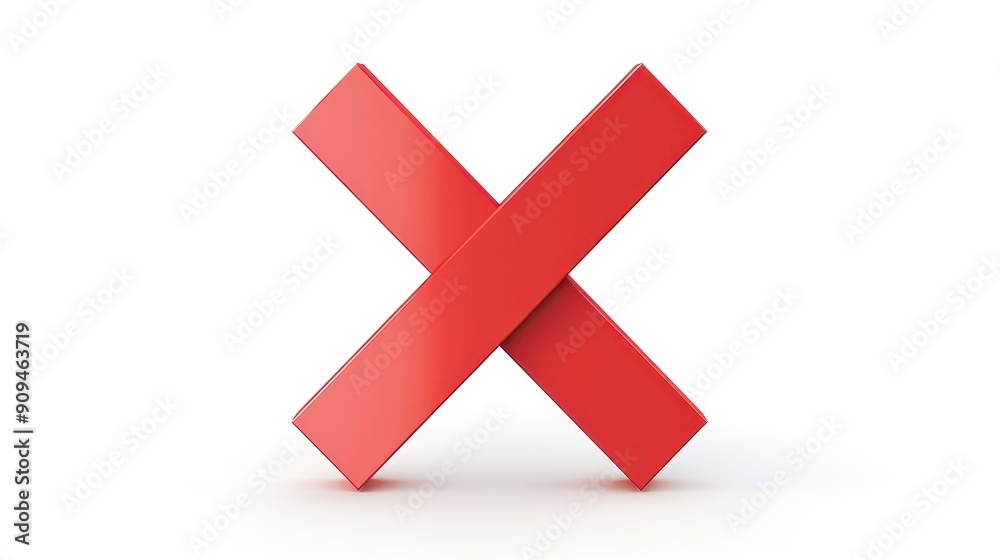 Obraz premium A red X is shown on a white background