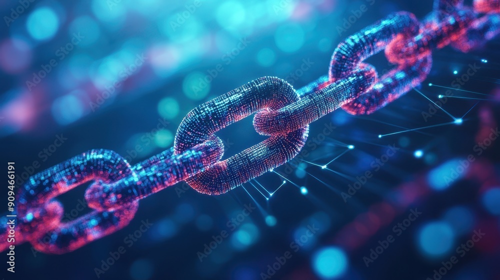 Modern Technology Concept : 3D figure representing blockchain and web3 technologies in a digital world Modern Technology Concept : 3D figure representing blockchain and web3 technologies in a digital world