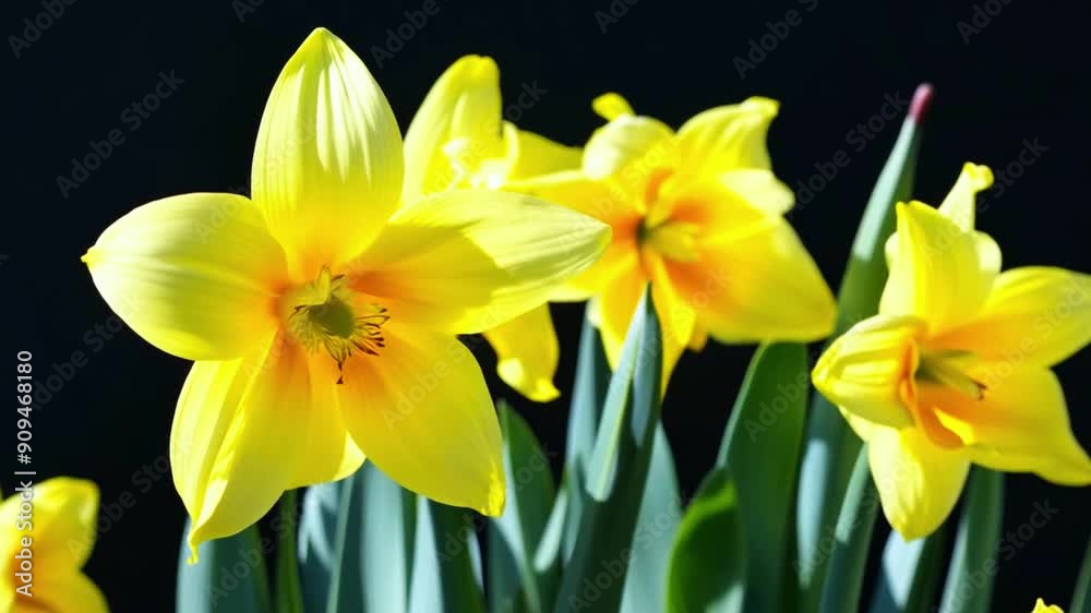 Timelapse of Yellow Daffodils Blooming with First Light of Spring Timelapse of Yellow Daffodils Blooming with First Light of Spring