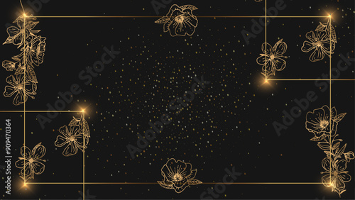 Black gold particle background