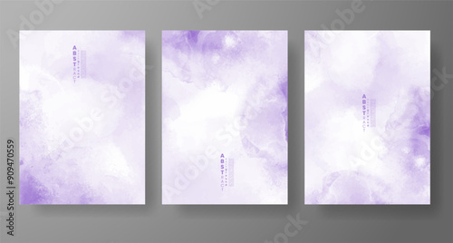 Watercolor Minimal Card. Classic Vector Design Cards. Wedding Abstract Background Invitation Art Template. Set of Creative Illustrations for Brochure, Cover Design. Minimalistic Watercolor Artwork.