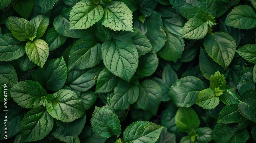 Closeup of Lush Green Leaves Closeup of Lush Green Leaves