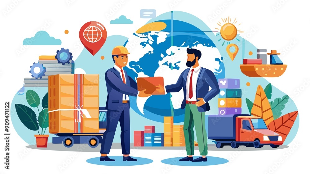 This image showcases the power of collaboration in smart logistics, driving global trade forward. This image showcases the power of collaboration in smart logistics, driving global trade forward.