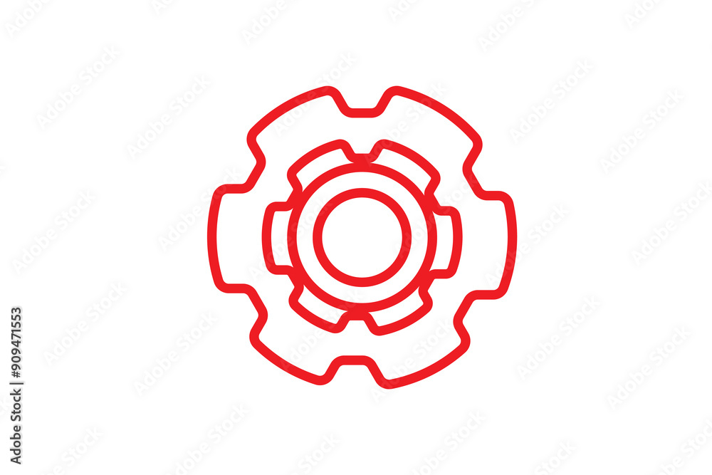 Settings red icon. Gear Icon Set - Vector Collection of Gears App settings, tool, symbol and productivity white background vector illustration. Settings red icon. Gear Icon Set - Vector Collection of Gears App settings, tool, symbol and productivity white background vector illustration.