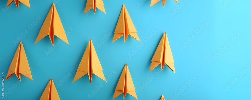 paper plane on blue background paper plane on blue background