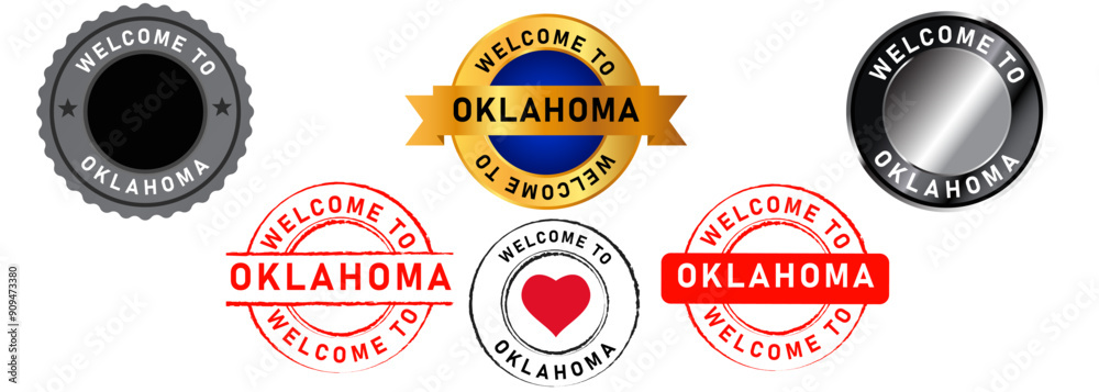 welcome to Oklahoma city stamp collection design icon destination part USA united state arrive arriving America tourist tourism tour country greeting welcome to Oklahoma city stamp collection design icon destination part USA united state arrive arriving America tourist tourism tour country greeting