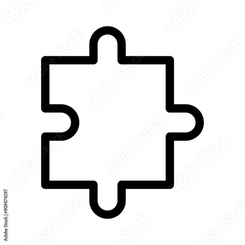 Puzzle icon in black and outline style