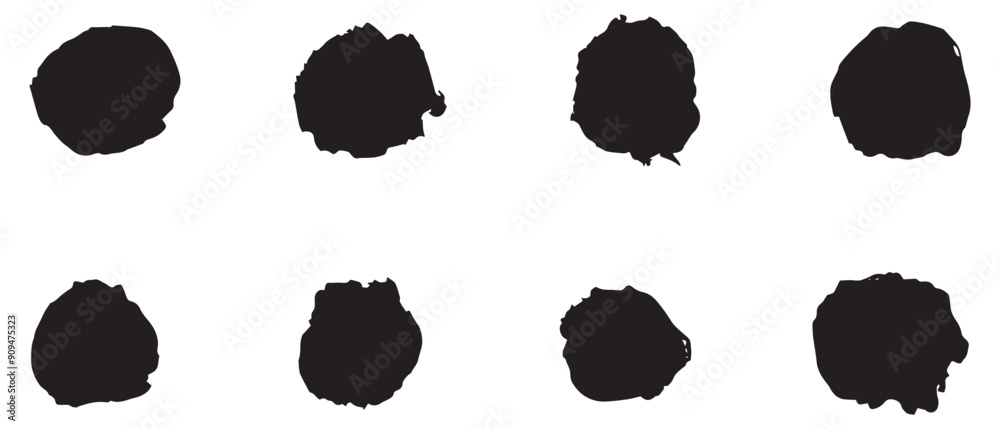 Brush circles round shape Stock black color design. Brush circles round shape Stock black color design.