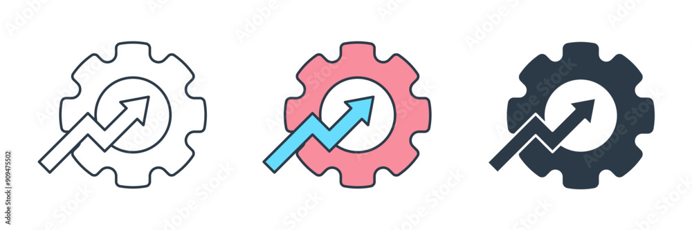 KPI. Key Performance Indicator icon symbol vector illustration isolated on white background KPI. Key Performance Indicator icon symbol vector illustration isolated on white background