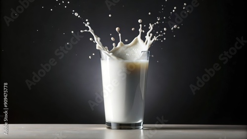 A Glass of Milk with a Splashing Crown