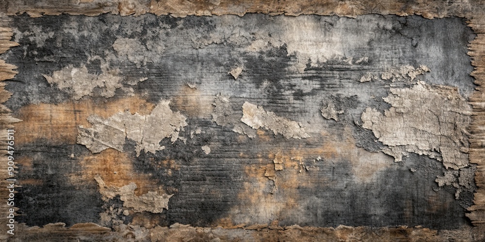 Obraz premium Weathered abstract charcoal texture with organic patterns and distressed black and gray layers, abstract, charcoal, texture