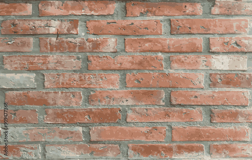 Brick wall texture vector background. closeup brick wall surface