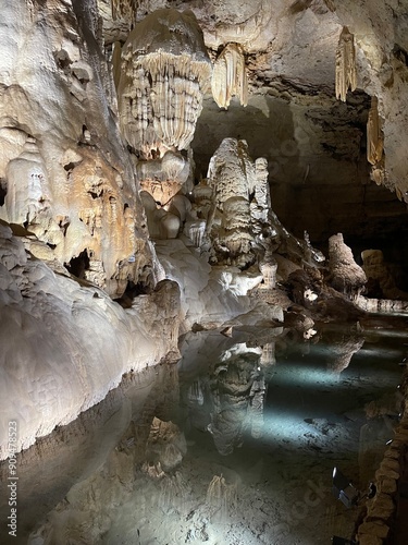 in the cave with natural water  photo