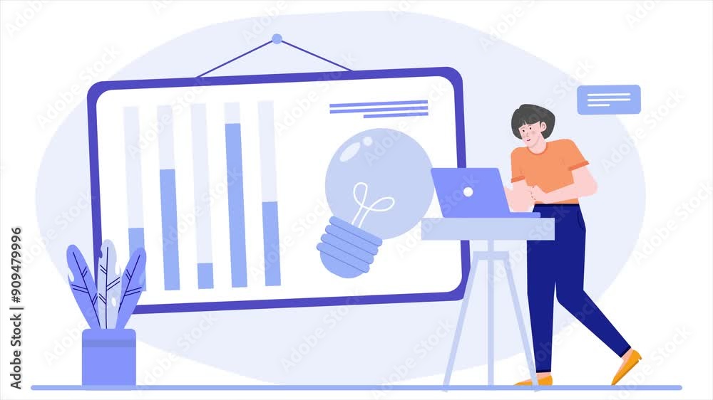 illustration of business and investment team presentation animated video illustration of business and investment team presentation animated video