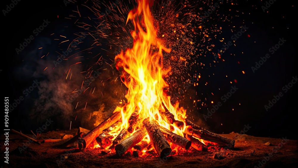Mixed orange and red spark of burning bonfire in a dark night , bonfire, flames, fire, night, darkness, glowing, heat, rendering, bright Mixed orange and red spark of burning bonfire in a dark night , bonfire, flames, fire, night, darkness, glowing, heat, rendering, bright