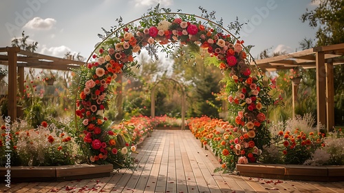 Grand Circular Floral Arbor at Wedding Altar Stunning Décor for Memorable Ceremonies