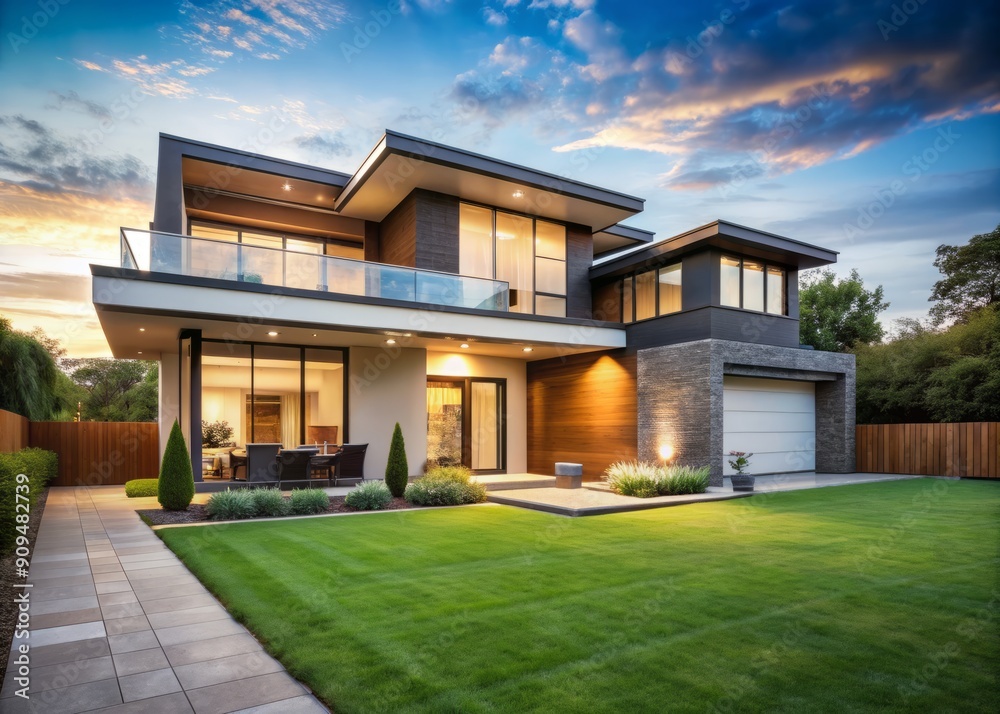 Beautiful modern home with sleek architecture and lush green lawn, perfect for a happy young family to make memories and create a lifetime of joy. Beautiful modern home with sleek architecture and lush green lawn, perfect for a happy young family to make memories and create a lifetime of joy.
