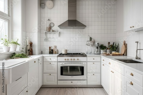 Wallpaper Mural Bright and cozy white kitchen with minimal decor and elegant touches Torontodigital.ca