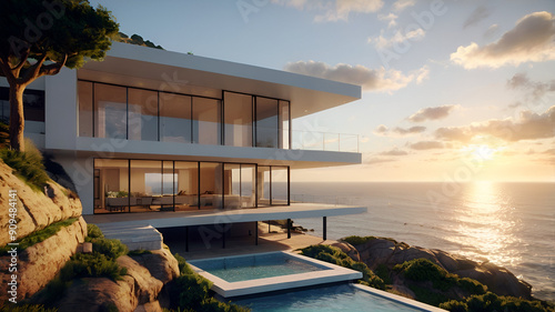 Simple modern white house