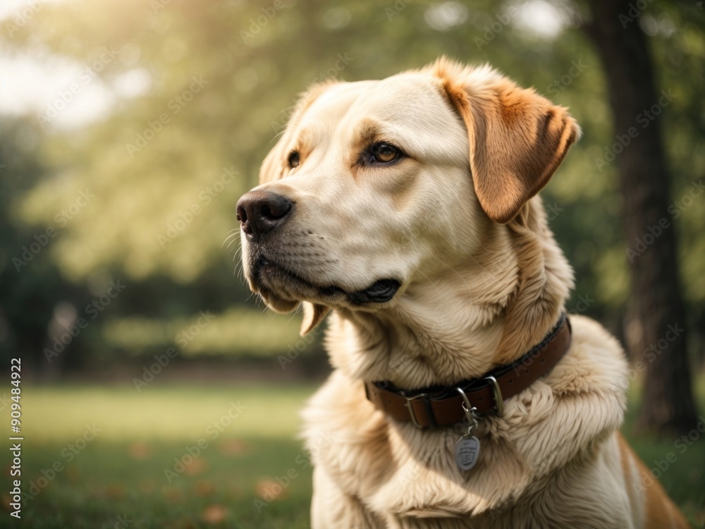 Labrador retriever enjoying in the park Labrador retriever enjoying in the park