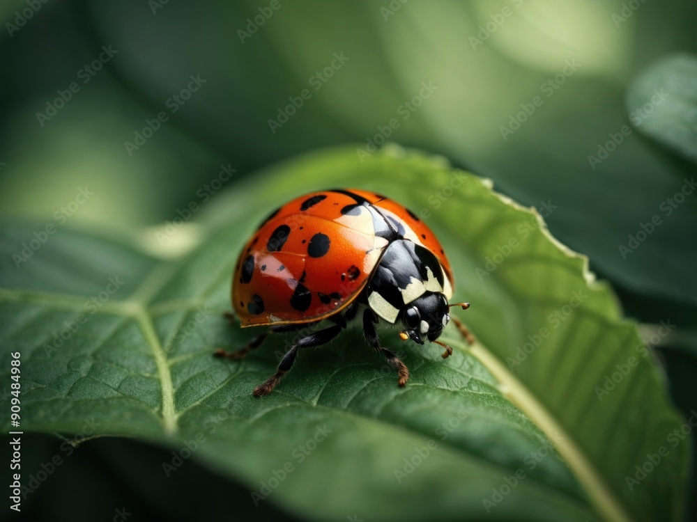 micro photo of lady bug on leaf, nature micro photo of lady bug on leaf, nature