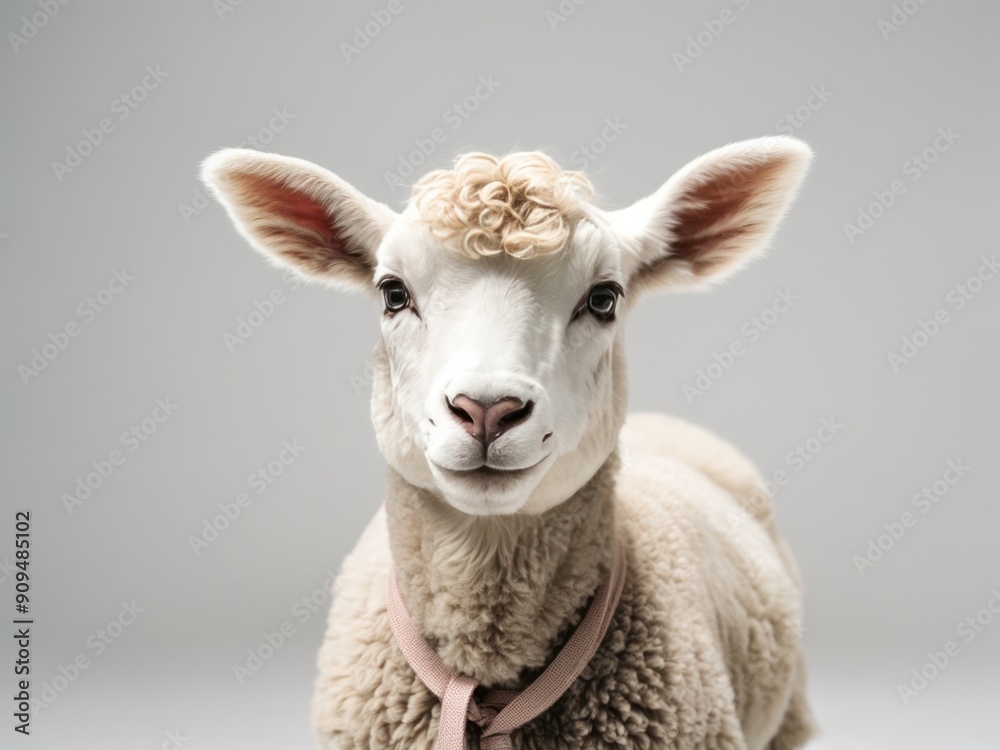 Obraz premium Lamb in front of a white background