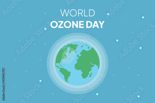 World Ozone Day concept. Colored flat vector illustration isolated.