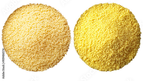 Detailed View of Couscous Grains Isolated on a Transparent Background Ideal for Digital Media