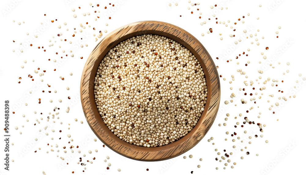 Close-Up of Quinoa Grains Isolated on Clear Background Close-Up of Quinoa Grains Isolated on Clear Background