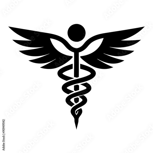 Caduceus temple logo nutrition vector