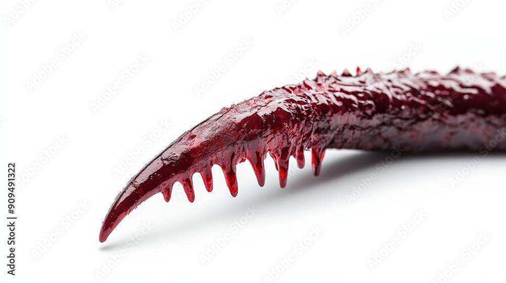 Close-up of a sharp, textured claw showcasing rich red colors, perfect for illustrating marine life and nature themes. Close-up of a sharp, textured claw showcasing rich red colors, perfect for illustrating marine life and nature themes.