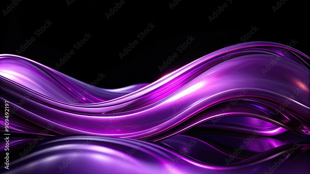 Abstract background of purple wave on black background, liquid glass texture with iridescent shine, abstract,background,purple Abstract background of purple wave on black background, liquid glass texture with iridescent shine, abstract,background,purple