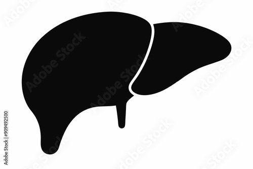 Liver icon, liver vector silhouette