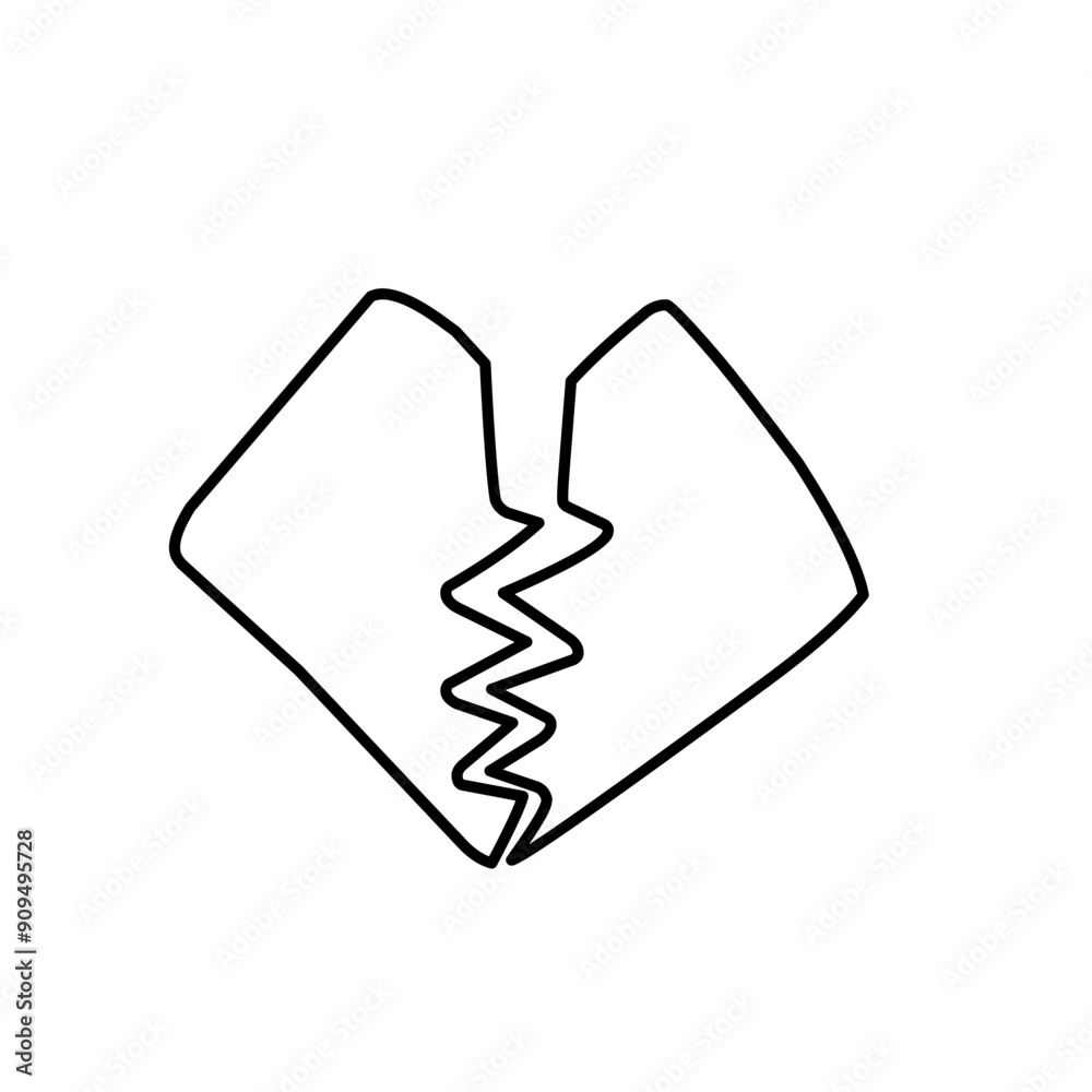 hand drawn broken heart hand drawn broken heart