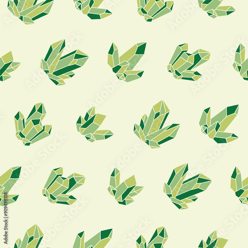 Collection of Crystal Vector Seamless Pattern illustration for Print, Wallpaper, Decoration.