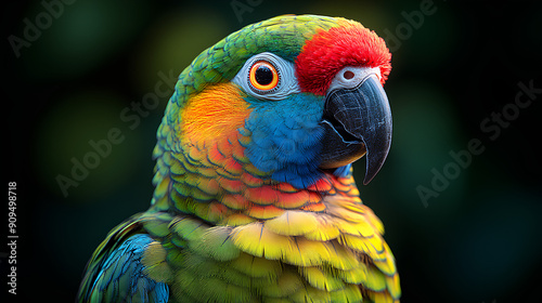 Blue-naped parrot, Tanygnathus lucionensis, colorful parrot photo