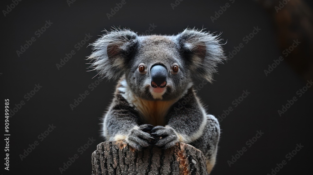 Koala Sitting on a Tree Stump Koala Sitting on a Tree Stump