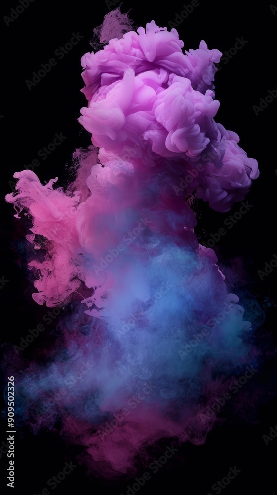 Fototapeta premium Pink party fog. Isolated blue, teal, purple , aqua smoke cloud or think cloud. 3D special effects fog clouds graphic 