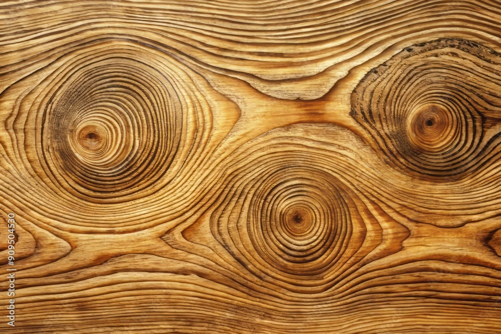 Natural rough oak wood texture featuring a continuous pattern of distinctive rings and knots in earthy browns and tans, evoking a sense of organic ruggedness.